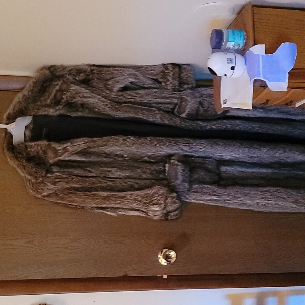 Vintage fur stadium coat m